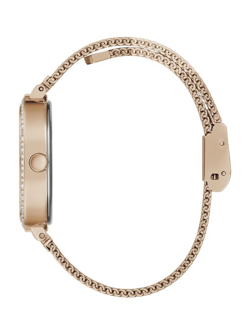 Montre Analogique En Maille Dorée Rose Guess Multi