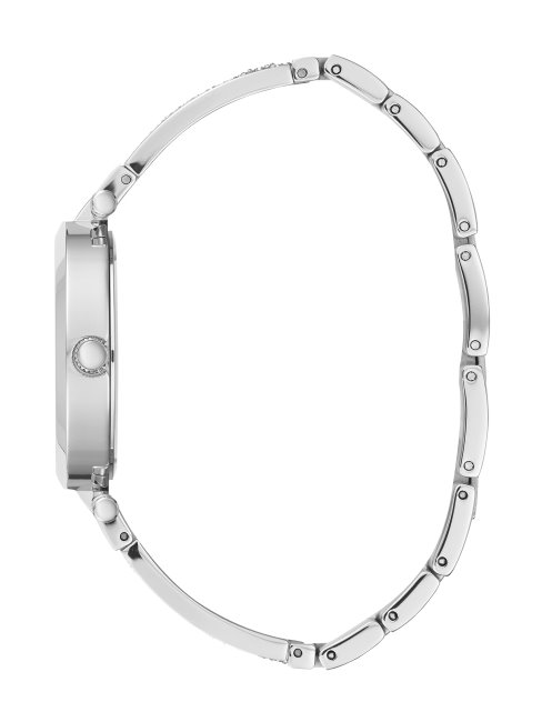 Montre Analogique Guess Argentée à Bracelet En Cristal Argenté