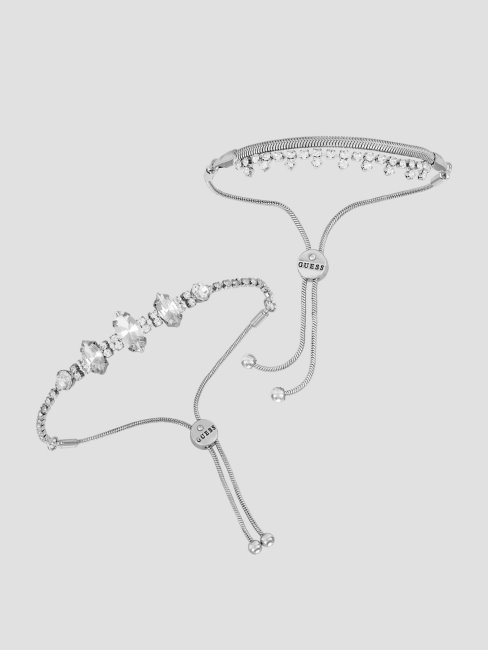 Ensemble De Bracelets Coulissants Argentés Guess Silver