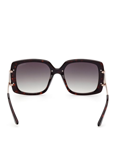 Lunettes De Soleil Carrées Oversize Havana Foncé Guess