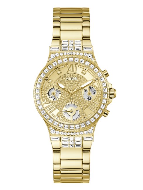 Montre Multifonction En Métal Doré Et Strass Guess Multi
