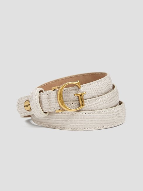 Ceinture Fine Peau De Serpent Ginevra Taupe Guess