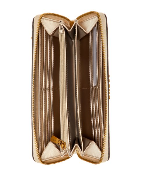 Laurel Grand Portefeuille Zippé Guess Cognac Clair