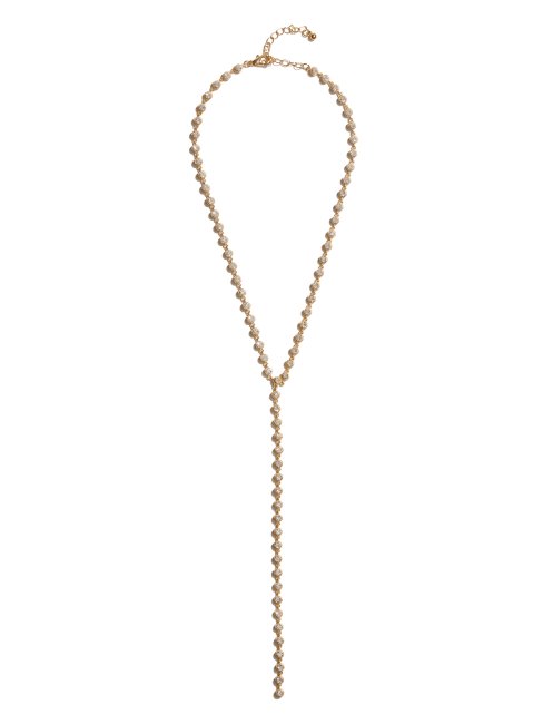 Collier Lariat Plaqué Or 14 Carats Avec Strass Gold Guess