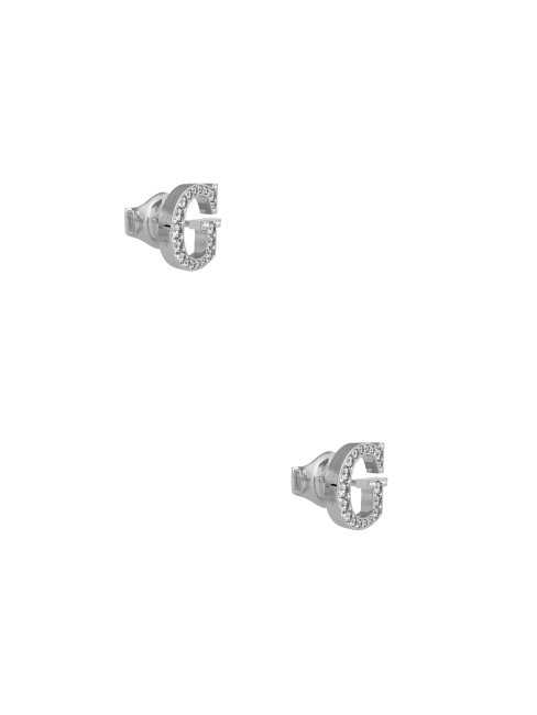 Guess Rh Clous D'oreilles Argentés à Logo Et Strass