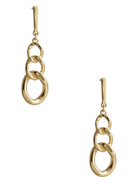 Guess Gold Boucles D'oreilles Linéaires à Dorées