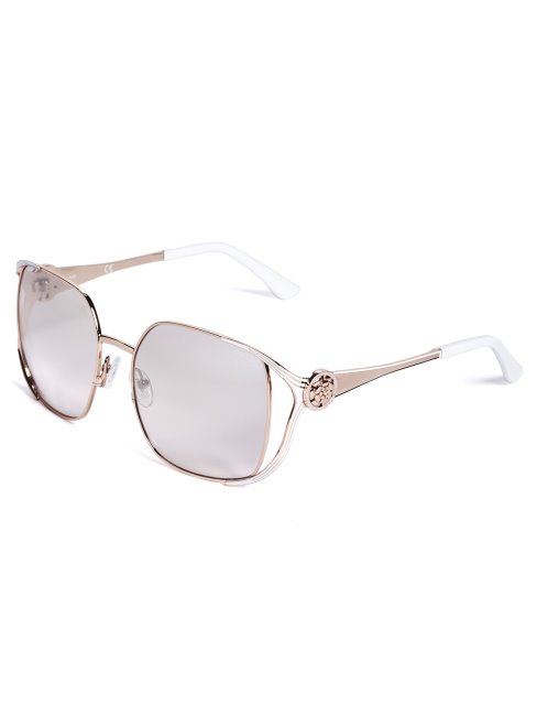 Lunettes De Soleil Carrées En Métal Vera Blush Guess