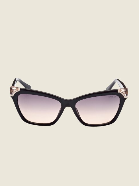 Lunettes De Soleil Carrées En Plastique écaille Argentée Guess