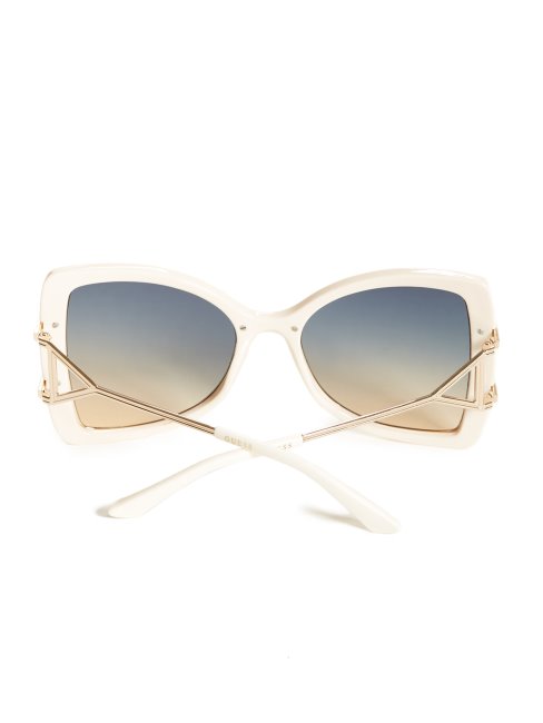 Lunettes De Soleil Papillon Oversize Blanc Guess