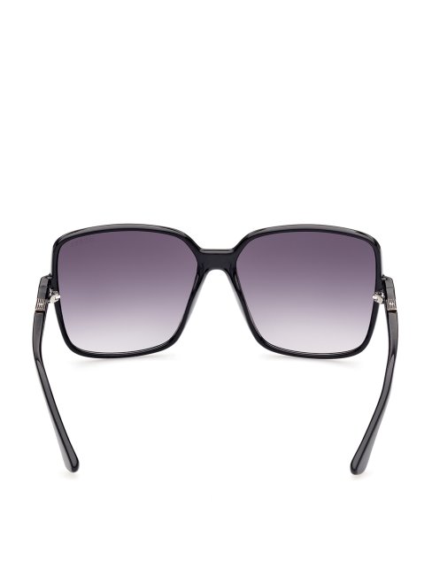 Lunettes De Soleil Oversize Argentées à Logo Carré Guess
