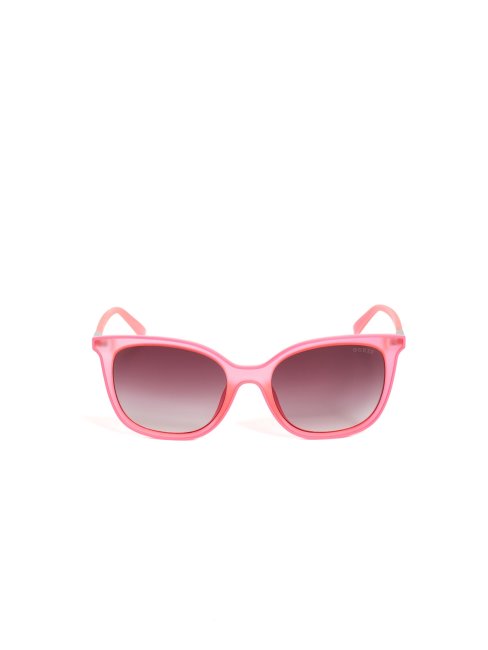 Guess Lunettes De Soleil Carrées Mariel Rouges à Bordure Fluo