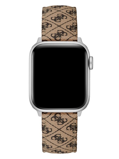 Bracelet Cuir Logo Marron Marron 38-40 Mm Pour Apple Watch Guess