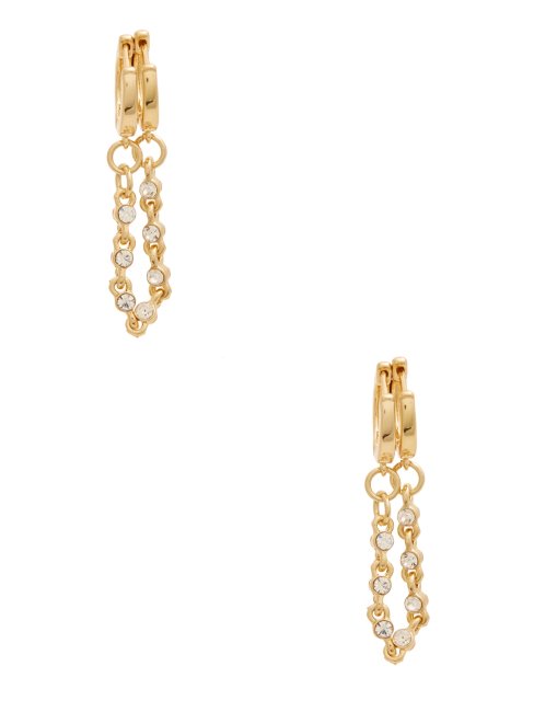 Boucles D'oreilles Doubles Huggie Plaquées Ou Or 14 Carats Guess