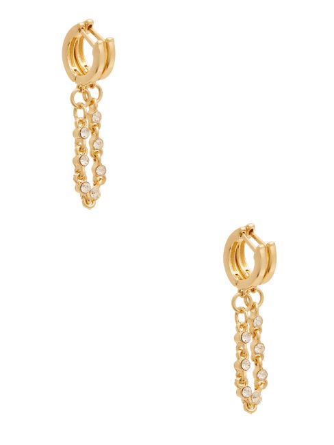 Boucles D'oreilles Doubles Huggie Plaquées Ou Or 14 Carats Guess