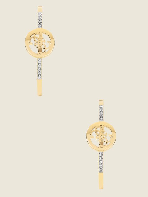 Boucles D'oreilles Créoles Quattro G Dorées Or Jaune Guess