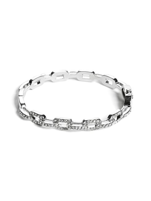 Bracelet Jonc Chaîne Argent Strass Guess