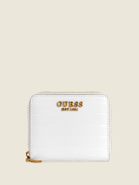 Guess Laurel Petit Portefeuille Zippé Blanc