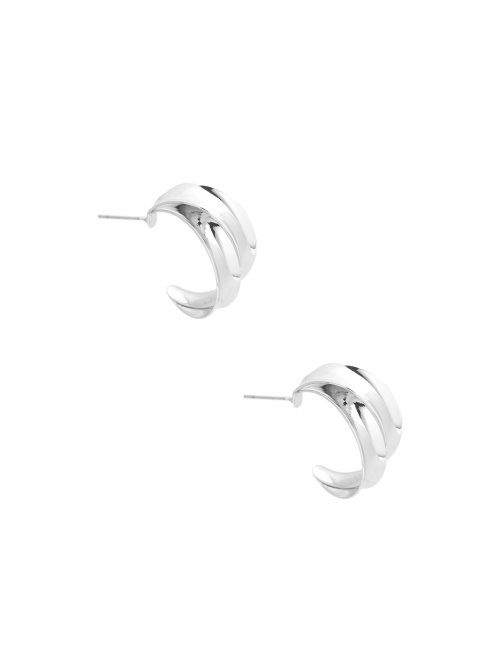Boucles D'oreilles Doubles Créoles Argentées Guess