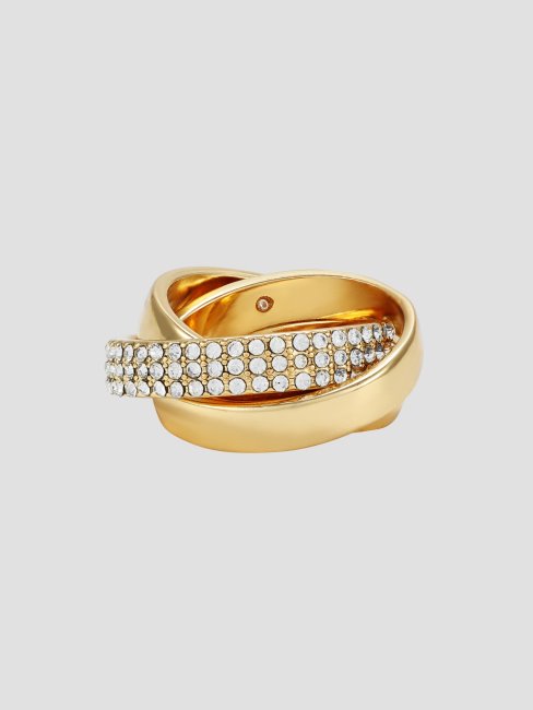 Bague Superposée En Métal Doré Et Strass Gold Guess