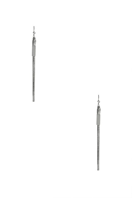 Boucles D'oreilles Linéaires à Chaîne Serpent Argentée Argent Guess