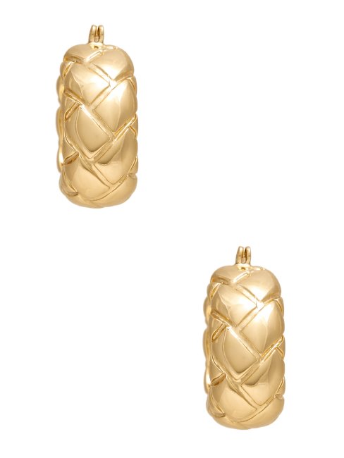 Boucles D'oreilles Créoles Texturées Dorées Guess Gold