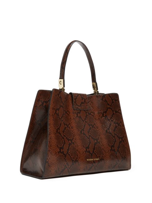 Cartable En Cuir Imprimé Python Monia Marron Guess