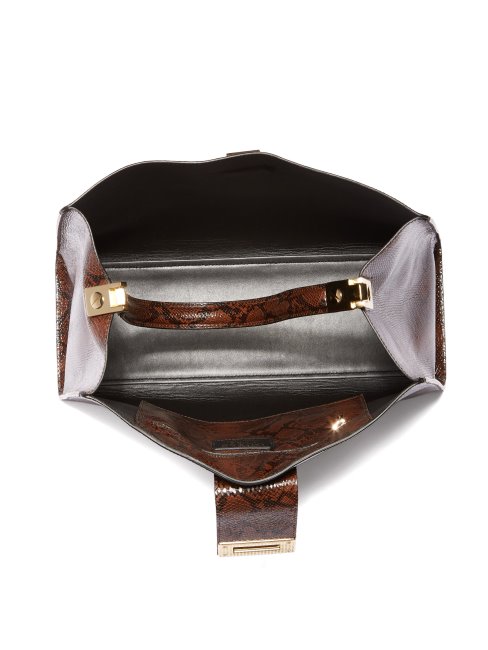 Cartable En Cuir Imprimé Python Monia Marron Guess