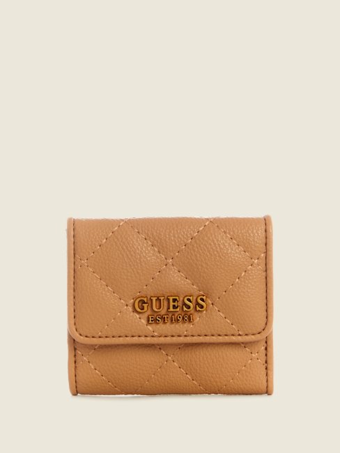 Débordement Beige Abey Porte-cartes Et Porte-monnaie Guess