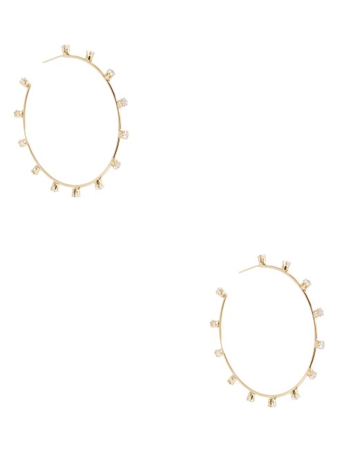 Boucles D'oreilles Créoles Dorées à Strass Gold Guess