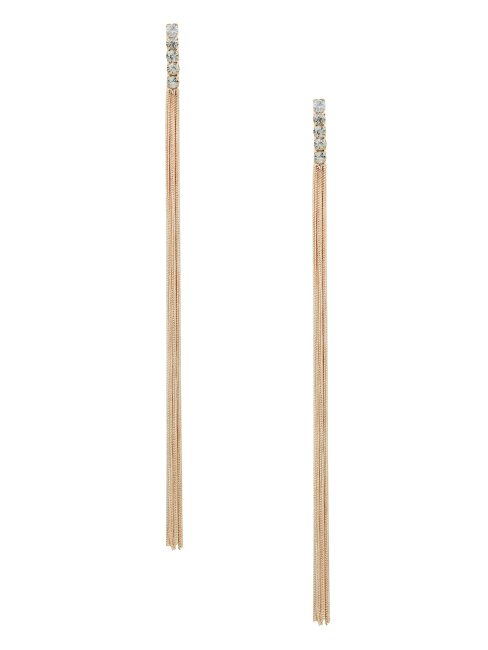 Boucles D'oreilles Pendantes à Franges Couleur Or Rose Guess