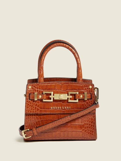 Mini Cartable En Cuir Cristina Cognac Guess