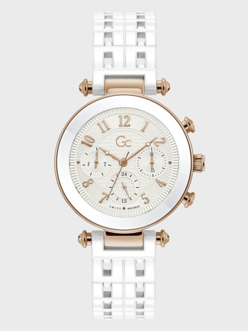 Montre Multifonction Gc En Or Rose Et Blanc Multi Guess