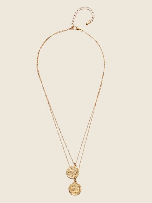 Collier Orné De Pièces De Monnaie En Plaqué Or 14 Carats