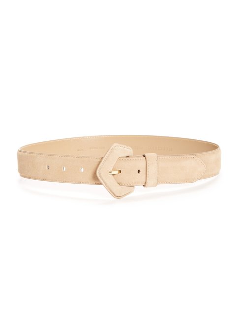Ceinture En Cuir Beige Guess