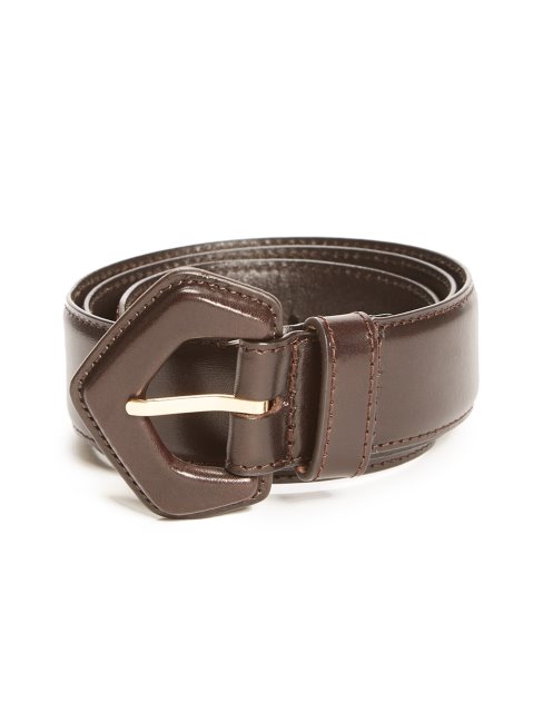Ceinture En Cuir Marron Guess
