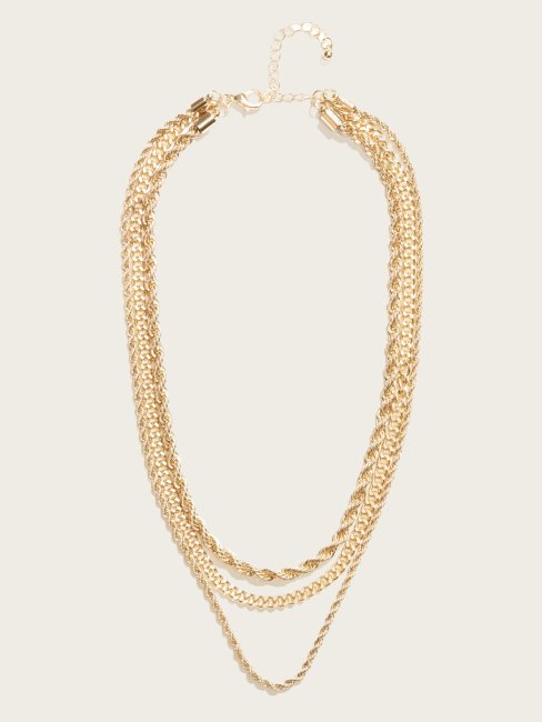 Collier Superposé En Plaqué Or 14 Carats Guess