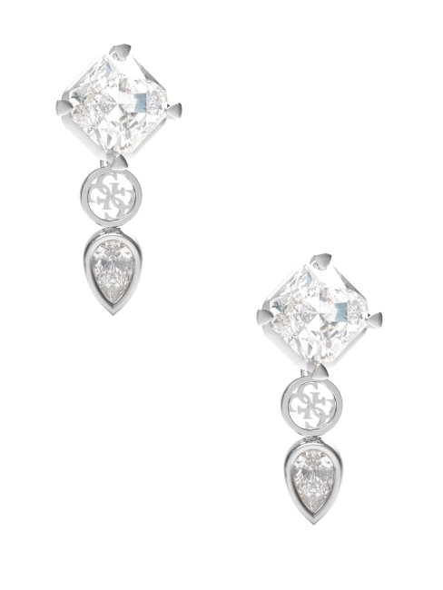 Pendentif Rh Et Boucles D'oreilles Quattro G Logo Guess