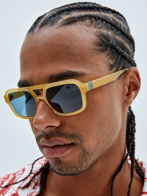 Guess Originals Lunettes De Soleil Aviateur Beige Brillant/marron