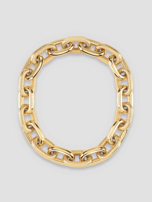 Guess Collier Chaîne Texturée Dorée Ou Jaune