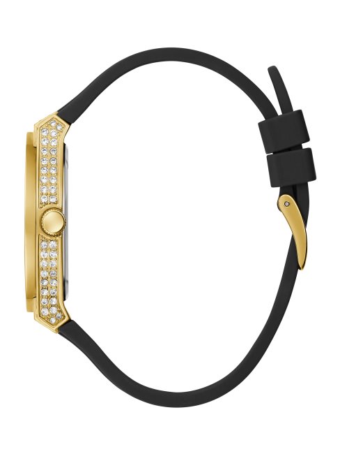 Montre Multifonction Multi Guess En Métal Doré Et Silicone Noir