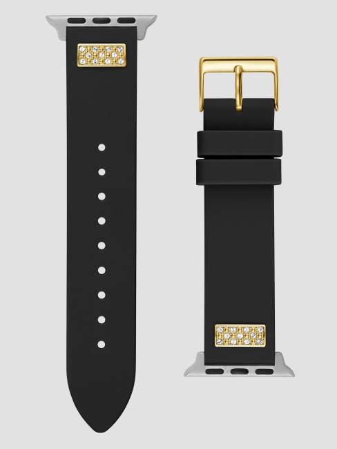 Guess Noir Strass Bracelet Silicone Noir 38-40 Mm Pour Apple Watch