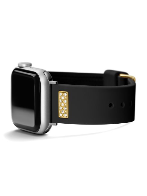 Guess Noir Strass Bracelet Silicone Noir 38-40 Mm Pour Apple Watch