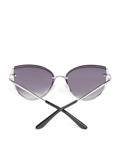 Guess Lunettes De Soleil Yeux De Chat Filaires Argent