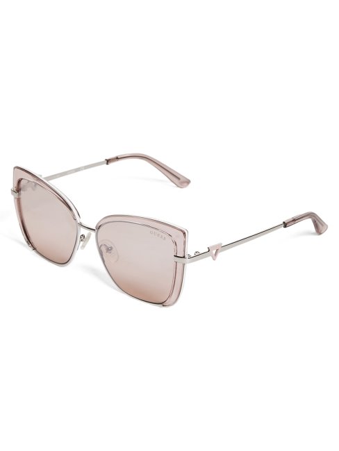 Lunettes De Soleil œil-de-chat Teintées Guess Rose Brillant/bordeaux Mir