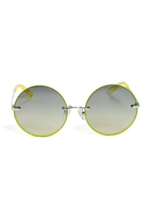 Lunettes De Soleil Rondes Guess Greyson à Paillettes Jaunes