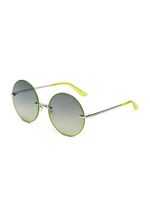 Lunettes De Soleil Rondes Guess Greyson à Paillettes Jaunes
