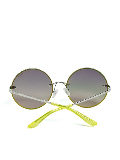Lunettes De Soleil Rondes Guess Greyson à Paillettes Jaunes