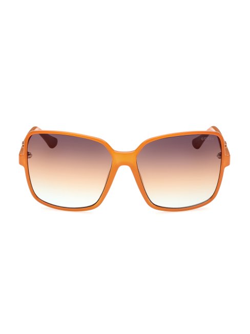 Lunettes De Soleil Carrées Oversize à Logo Orange Fluo Guess