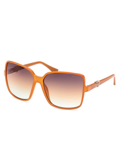 Lunettes De Soleil Carrées Oversize à Logo Orange Fluo Guess