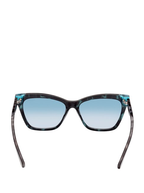 Lunettes De Soleil Carrées Plastique Bleu Tortue Guess